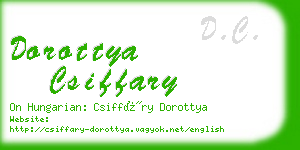 dorottya csiffary business card